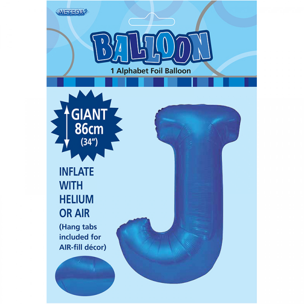 86cm 34 Inch Gaint Alphabet Foil Balloon Royal Blue J