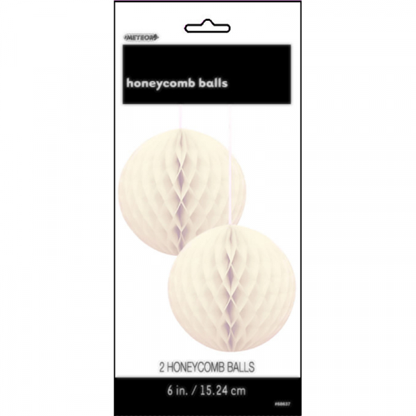 Hanging Honeycomb Balls 15cm White 2PK