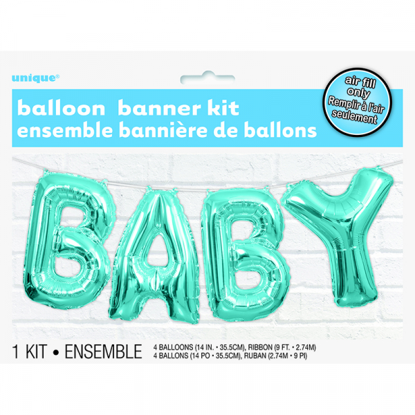 Blue Baby 14" Letter Foil Balloon Kit 4PK
