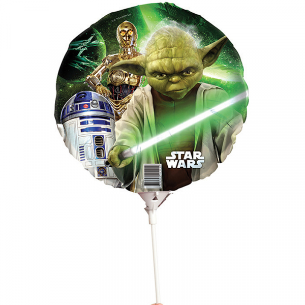 Star Wars Foil Balloon On Stick Yoda