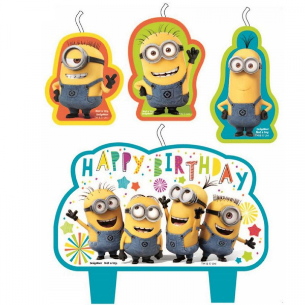 Despicable Me Birthday Candle Set 4PK