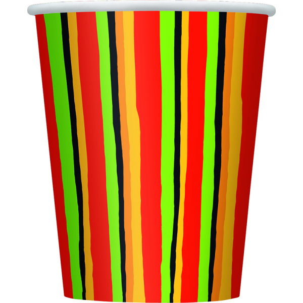 Fiesta Stripes Paper Cups 8PK
