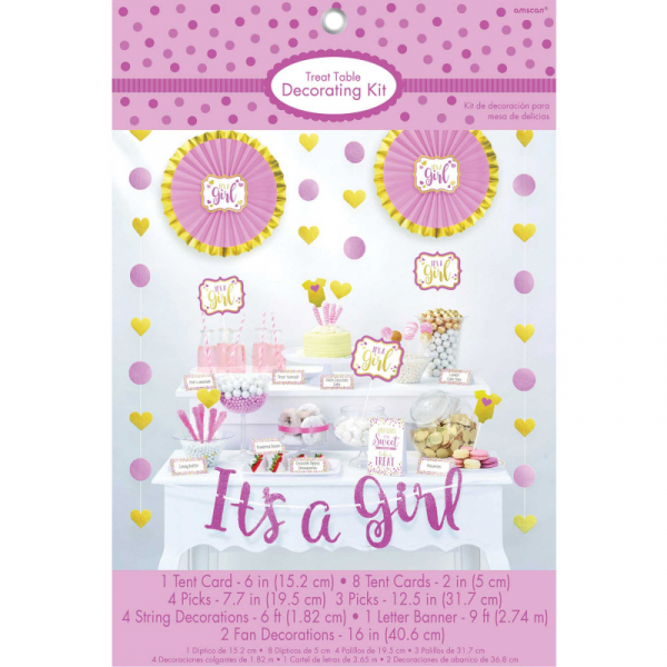 Baby Shower It's a Girl Candy Buffet Table Decorating Kit 23PK