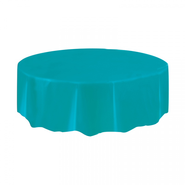 Round Plastic Tablecover Teal