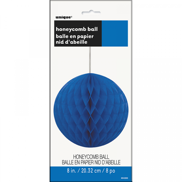 Hanging Honeycomb Ball 20cm Royal Blue