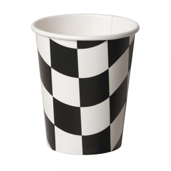Black & White Checkered Cups 8PK