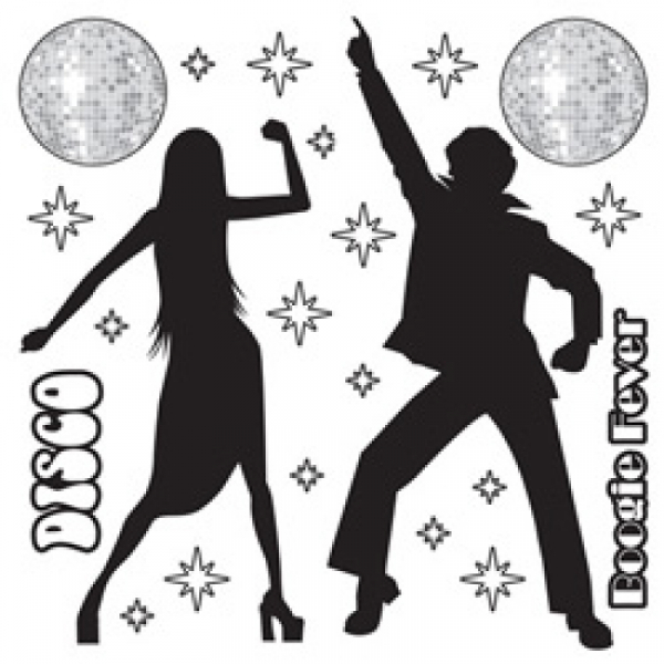 Disco Silhouettes Wall Decorations Insta-Theme Props 22PK