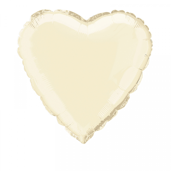 Heart 45cm Foil Balloon Ivory
