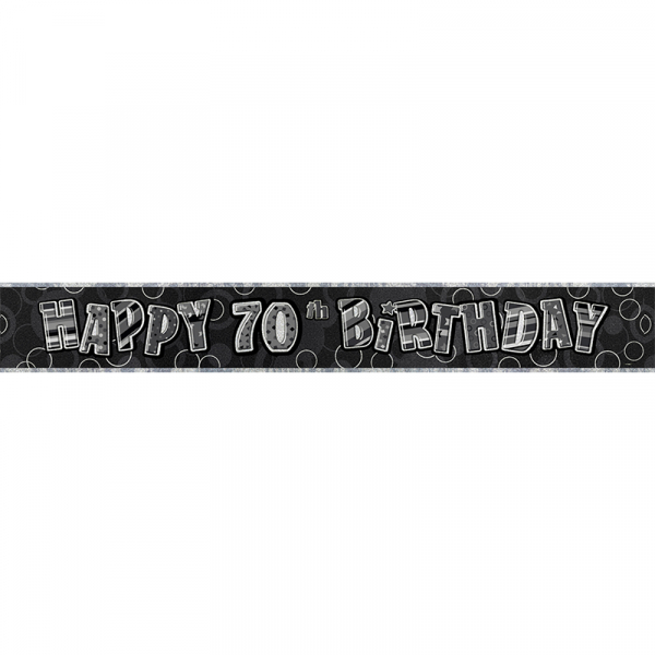Glitz Birthday Black Foil Banner 70th