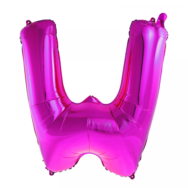 86cm 34 Inch Gaint Alphabet Letter Foil Balloon Dark Pink W Inflated with Helium