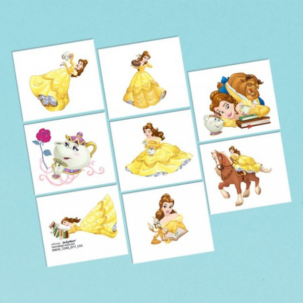 Beauty And The Beast Tattoo Favors 8PK
