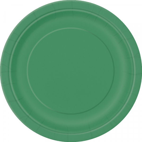 Paper Around Plates 18cm - Dark Green 8PK