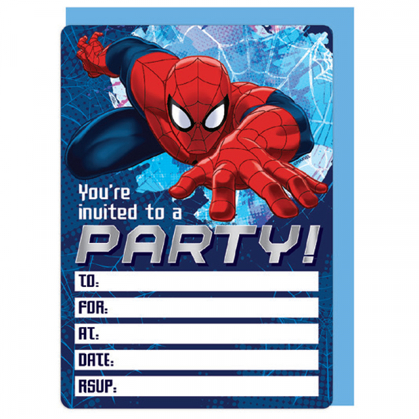 Spiderman Invitation & Envelope 16PK