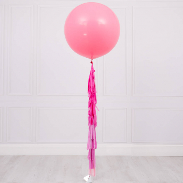 60cm Plain Colour Premium Latex Balloon with Helium & Weight & Tassel