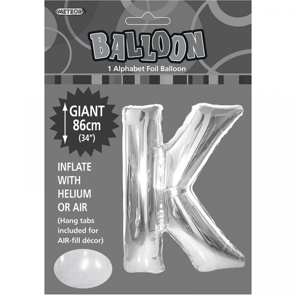 86cm 34 Inch Gaint Alphabet Foil Balloon Silver K
