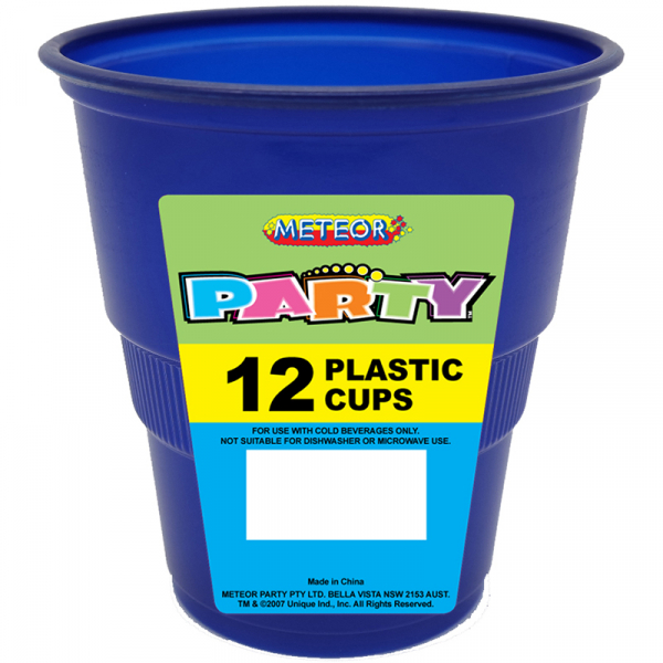 Plastic Cups 270ml Navy Blue 12PK