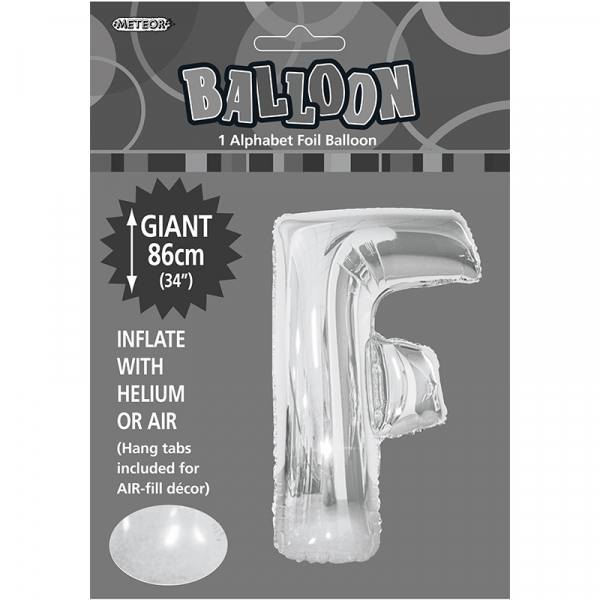 86cm 34 Inch Gaint Alphabet Foil Balloon Silver F