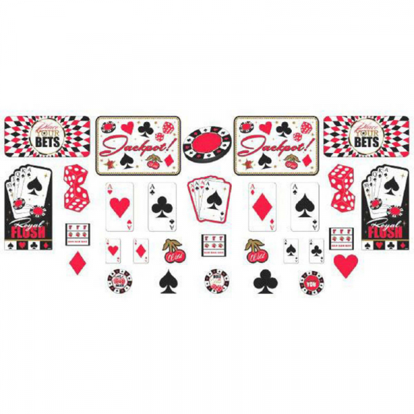 Casino Place Your Bets Cardboard Cutouts Assorted Sizes & Designs 30PK