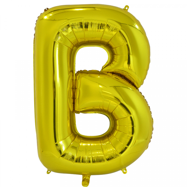 86cm 34 Inch Gaint Alphabet Letter Foil Balloon Gold B Inflated with Helium