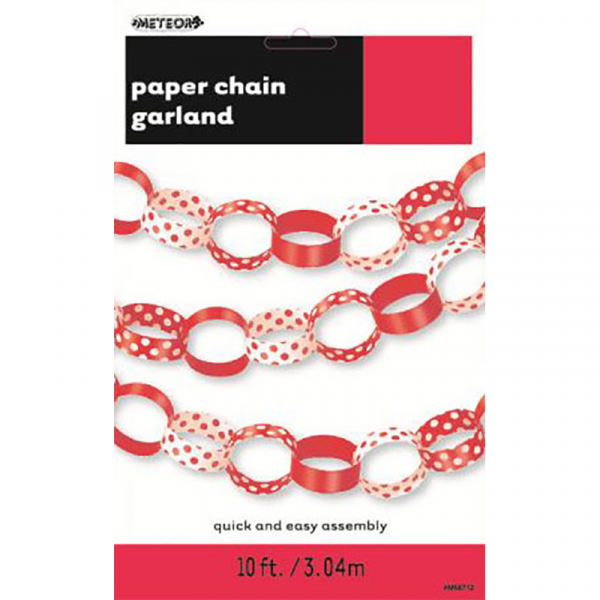 Polka Dots Paper Chain Ruby Red