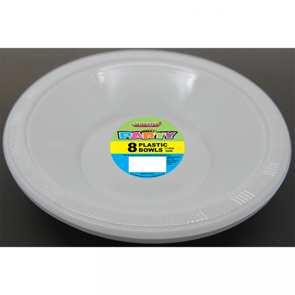 Plastic Bowls 18cm White 8PK