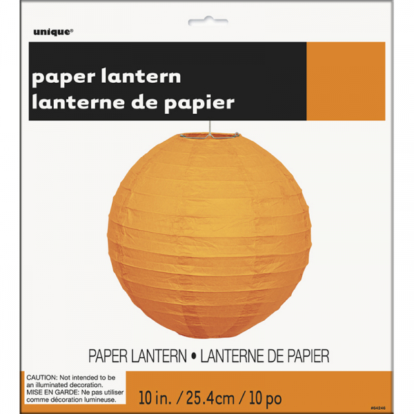 Round Lantern 25cm Orange