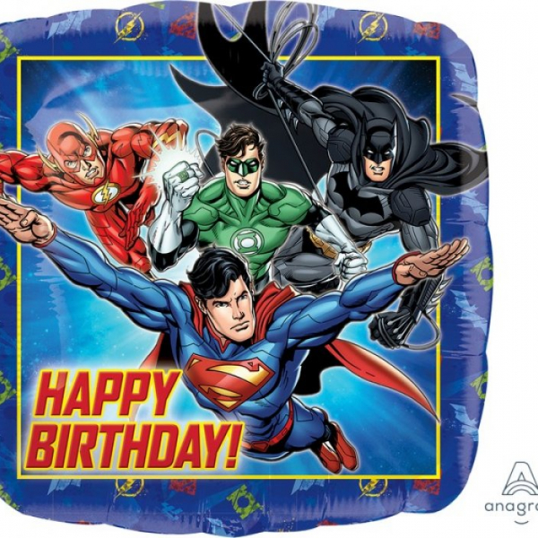Justice League 45cm Standard Foil Balloon Happy Birthday