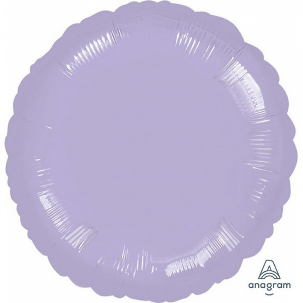 45cm Round Foil Balloon Pastel Lilac Inflated with Helium