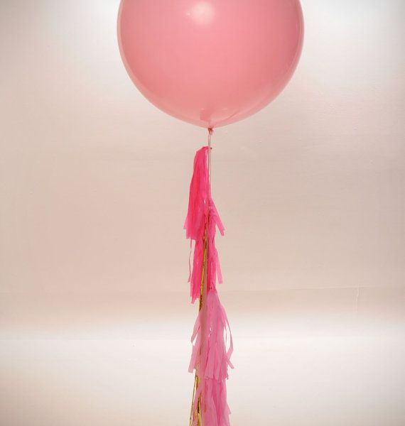 90cm Plain Colour Premium Latex Balloon with Helium & Weight & Tassel