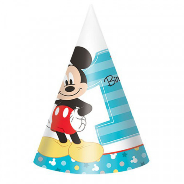 Mickey Fun To Be One Paper Cone Hats 8PK