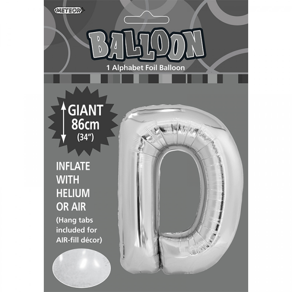 86cm 34 Inch Gaint Alphabet Foil Balloon Silver D