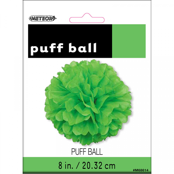 Hanging Puff Ball Decoration 20cm Lime Green