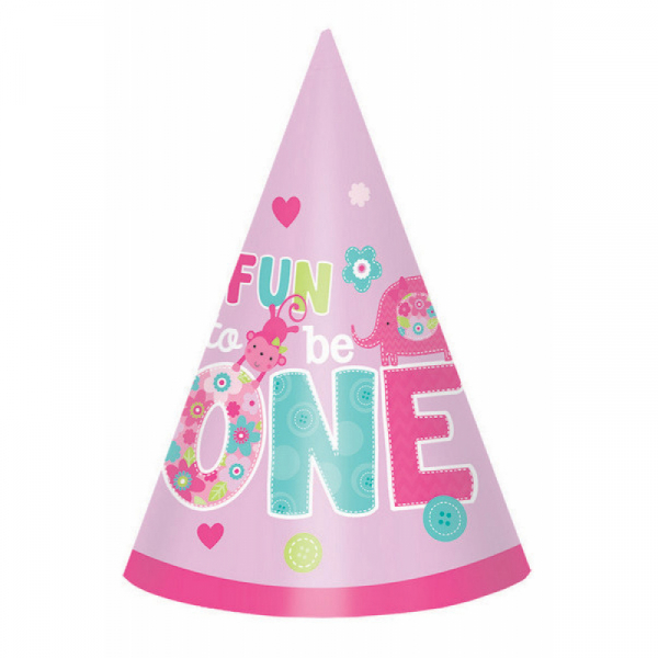 One Wild Girl Paper Cone Hat 8PK