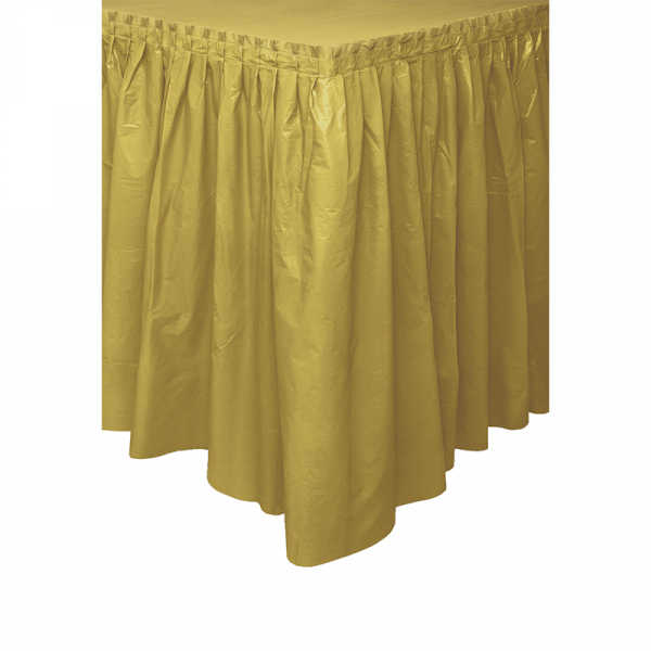 Plastic Tableskirt Gold
