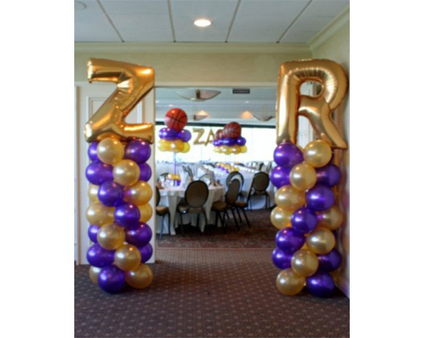 Balloon Column with Large Letter Foil Balloon
