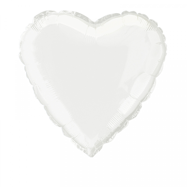 Heart 45cm Foil Balloon White