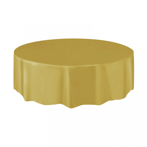 Round Plastic Tablecover Gold