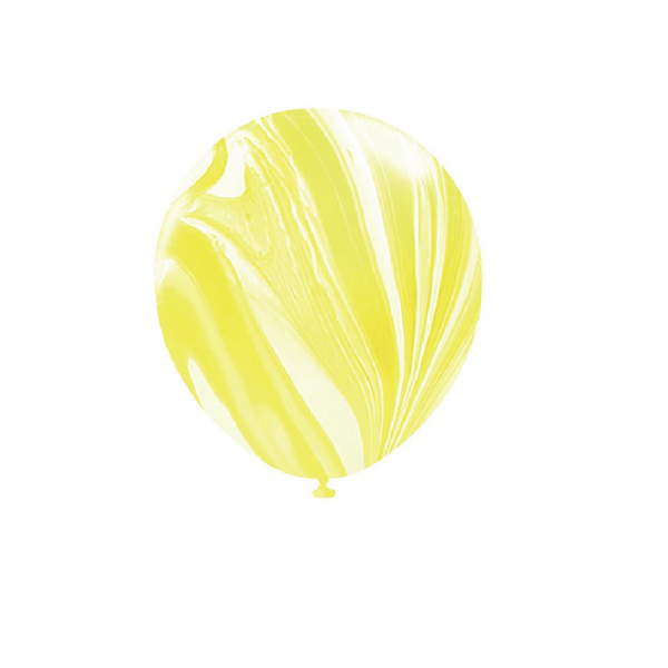 30cm Helium Quality Latex Balloons Marble Yellow 10PK