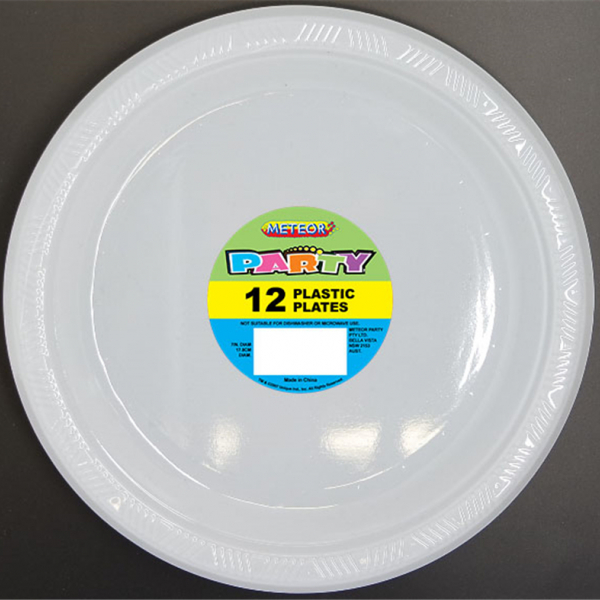 Plastic Around Plates 18cm White 12PK