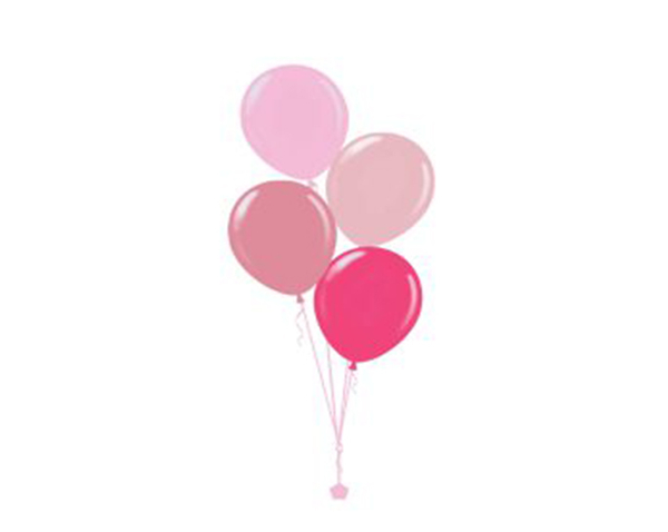 Plain Colour Helium Balloon Bouquests 4 Balloons