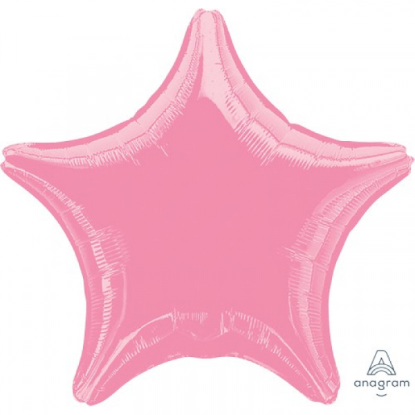 45cm Star Foil Balloon Pink Inflated with Helium