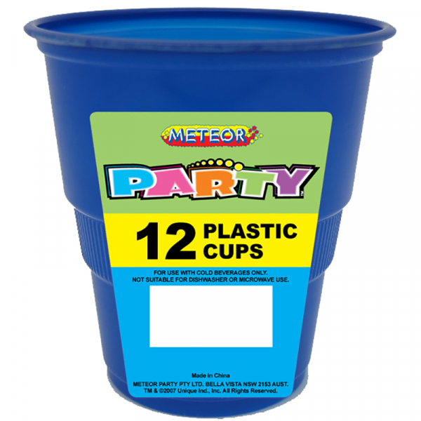 Plastic Cups 270ml Royal Blue 12PK