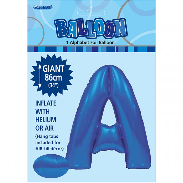 86cm 34 Inch Gaint Alphabet Foil Balloon Royal Blue A