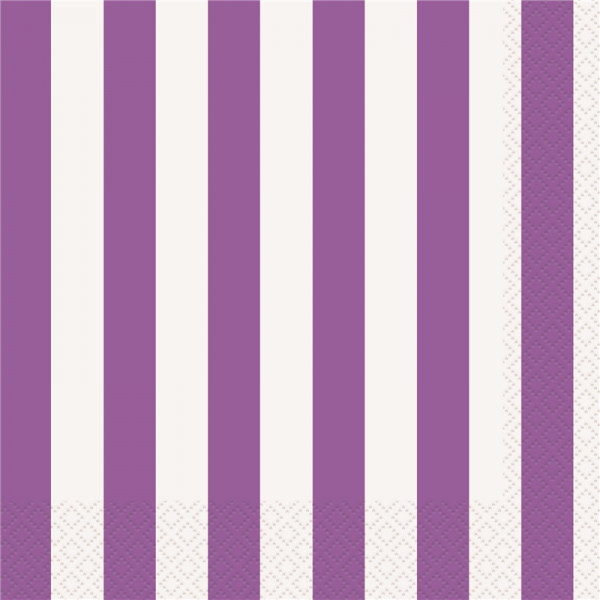 Stripes Purple Luncheon Napkins 16PK