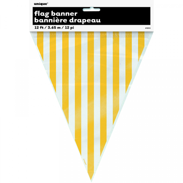 Stripes Flag Banner Yellow 12PK