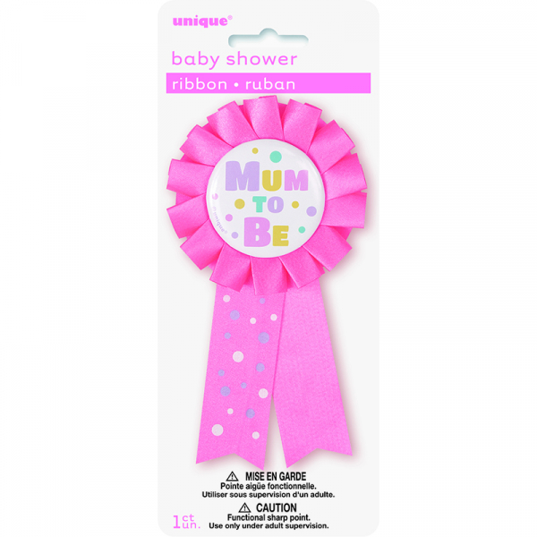 Mum To Be Award Ribbon - Pink