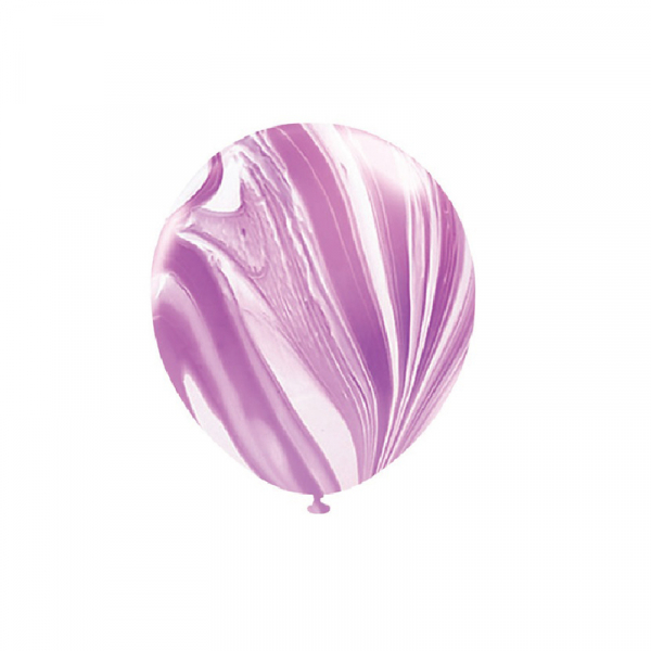 30cm Helium Quality Latex Balloons Marble Purple 10PK