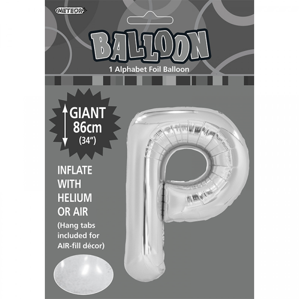 86cm 34 Inch Gaint Alphabet Foil Balloon Silver P