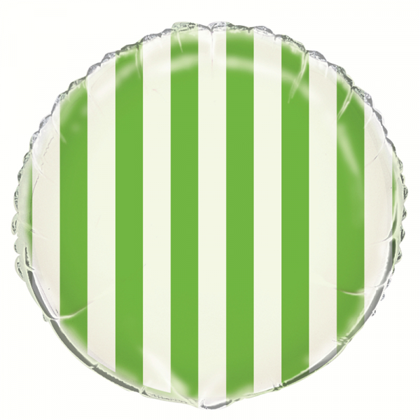 Stripes Lime Green Foil Balloon