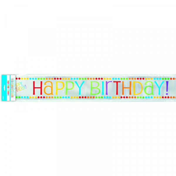 Rainbow Birthday Foil Banner 12Ft 12PK